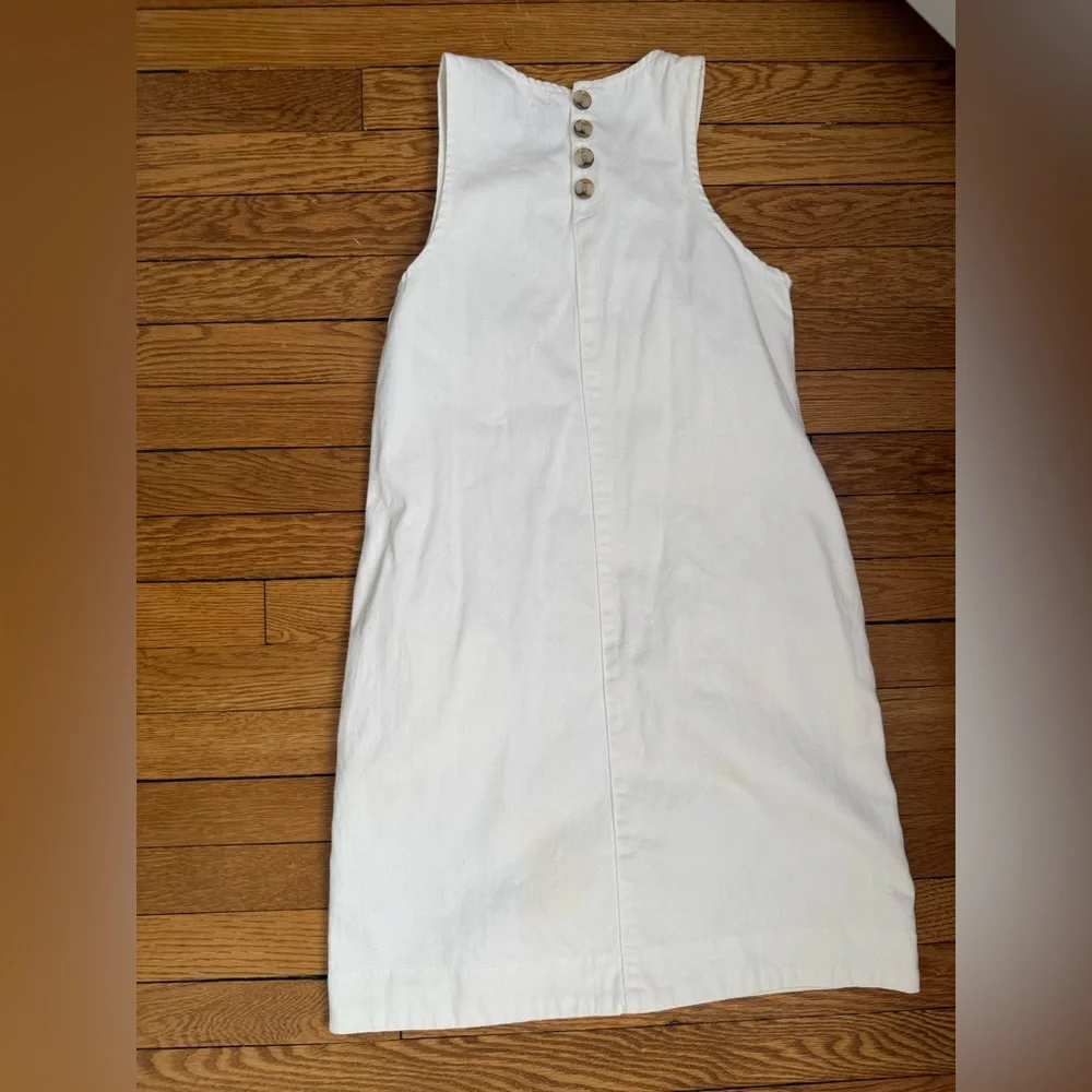 J Crew White Sleeveless Midi Shift Dress - Size 0